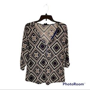 Corvia Women's Geometric Print Blouse Size Medium